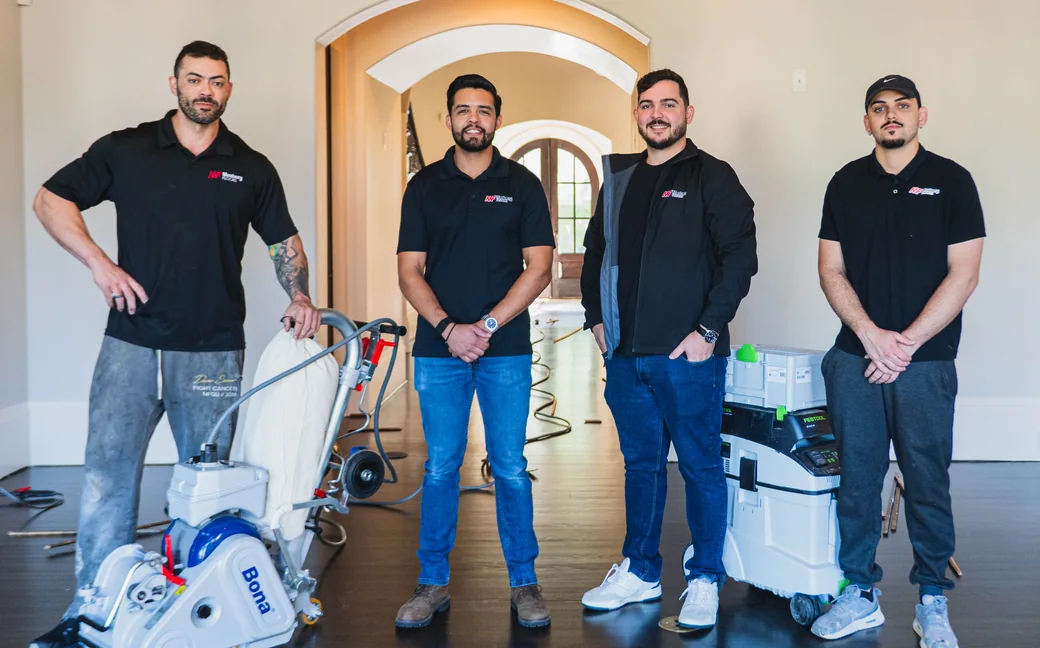 The Mastery Floors crew working inside a Charlotte home